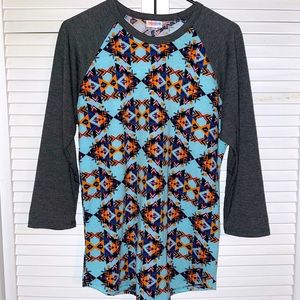 LuLaRoe Aztec Randy Baseball Tee